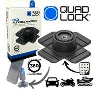 QUAD LOCK 360 Base Fixe Flexibilité Autocollant Support Téléphone Cam Boot Noir
