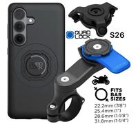 Quad Lock Support Téléphone Moto + Anti-Vibrations + Housse MAG Galaxy S26, Noir