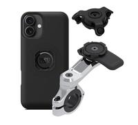 Quad Lock Support Téléphone pour Guidon de Moto Pro Chromé avec Amortisseur de Vibrations et Coque MAG pour iPhone 16 Plus