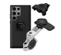Quad Lock Support Téléphone pour Guidon de Moto Pro Chromé avec Amortisseur de Vibrations et Coque MAG pour Galaxy S23 Ultra