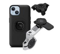 Quad Lock Support Téléphone pour Guidon de Moto Pro Chromé avec Amortisseur de Vibrations et Coque MAG pour iPhone 14