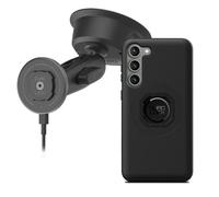 Quad Lock Support Téléphone Voiture à Ventouse Robuste avec Coque MAG et Tête de Chargement sans Fil MAG pour Galaxy S23+