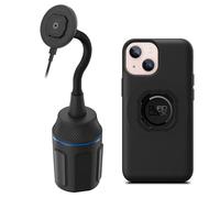 Quad Lock Support Téléphone Voiture pour Porte-Gobelet avec Étui MAG iPhone 13 Mini et Tête de Recharge sans Fil MAG (V2)