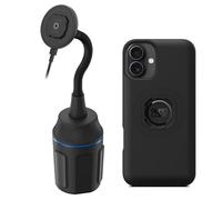 Quad Lock Support Téléphone Voiture pour Porte-Gobelet avec Étui MAG iPhone 16 Plus et Tête de Recharge sans Fil MAG (V2)