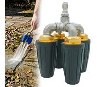 Quad Turbo Buse de nettoyeur haute pression, buse turbo pour nettoyeur haute pression, double tête de pulvérisation rotative à 360°, construction en acier inoxydable, connexion rapide de 6,35 mm, pour