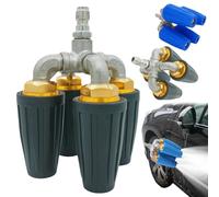 Quad Turbo Buse Nettoyeur haute pression, buse turbo quadruple orifice 2.0, buse turbo rotative à 360° avec connecteur rapide de 6,35 mm, accessoire de nettoyage pour voiture de jardin, 4000 PSI