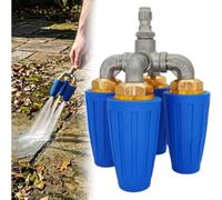 Quad Turbo Buse pour nettoyeur haute pression, double tête de pulvérisation rotative à 360°, construction en acier inoxydable, connexion rapide de 6,35 mm, pour sol, jardin, terrasse, voiture (bleu)
