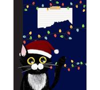 Quadernino natalizio a righe con gatto Hermes: Taccuino a righe per tutti i tuoi appunti con un simpatico gattino con cappello
