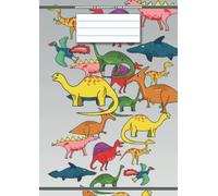 Quaderno A Quadretti 1 Cm Dinosauri: Prima (1°) Elementare | 108 Pagine formato a4 | 90 Gr/Mq | Senza Margine
