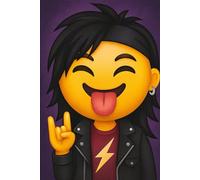 Quaderno a Righe Rock and Roll: 100 Pagine con Linee per Scuola, Appunti e Scrittura - Design Divertente con Emoji Amante della Musica Rock - Regalo Perfetto per Ragazzi e Ragazze