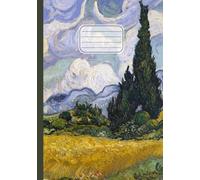 Quaderno A5 di Musica Pentagrammato: Vincent Van Gogh, Campo di grano con cipressi | Arte in copertina | Con 8 righi per pagina per scrivere, prendere ... Music Notebook | 110 pagine | Formato A5