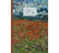 Quaderno A5 di Musica Pentagrammato: Vincent Van Gogh, Campo di papaveri | Arte in copertina | Con 8 righi per pagina per scrivere, prendere appunti e ... Music Notebook | 110 pagine | Formato A5