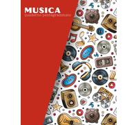 Quaderno di Musica - 10 Pentagrammi Righe Large | Copertina Rossa: Quaderno Pentagrammato per Spartiti, Appunti e Composizioni - Formato XL, 100 pagine numerate