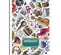 Quaderno di musica Pentagrammato: 110 Pagine numerate con Indice per trovare i brani e Guida al Pentagramma - Formato grande A4 per Bambini e Ragazzi delle scuole elementari e medie