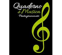 Quaderno di Musica Pentagrammato: 12 Righi per Pagina con Indice Iniziale per studenti insegnanti e compositori Copertina nera elegante Edizione Verde ideale come regalo per amanti della musica