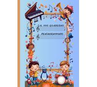 Quaderno di musica per bambini | 6 pentagrammi | 110 fogli A4 righe grandi: Indice personalizzabile | pagine numerate | perfetto per le prime note musicali