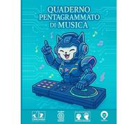 Quaderno di Musica per Bambini tipo A4: 6 Pentagrammi Grandi a Pagina,100+ Pagine • Scuola Materna e Primaria • Righe Larghe, Facile da Usare: ... asilo/materna e primaria, esercizi semplici