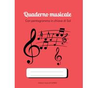 Quaderno musicale con pentagramma in chiave di Sol