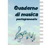 Quaderno musicale pentagramma: Quaderno pentagrammato con 12 righe e 100 pagine