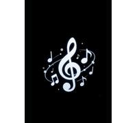 Quaderno pentagrammato note e chiave di violino: 100 pagine formato A4 (21 x 29,7 cm) - copertina con chiave di violino e note su sfondo nero