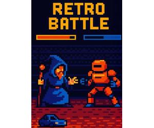 Quaderno scuola media A4 Retro Battle | 100 pagine a quadretti 5 mm per matematica, scienze, geometria e compiti | quaderno bambini e ragazzi con ... arcade pixel art fantasy colorata originale