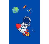 Quadernone a quadri 10 mm per 1° elementare e scuola dell'infanzia a tema astronauta e pianeti.: Quadernone a quadri 10 mm per scuola primaria e dell'infanzia, con astronauta, pianeti, galassie e ufo.