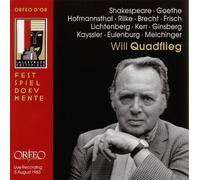 Quadflieg,Will Der Schauspieler Im Spiegelder Dichtung (Quadflieg) (CD) Album