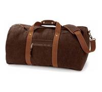 Quadra - Sac de voyage toile look usé style vintage - MARRON - QD613 Noir G