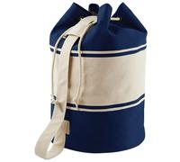 Quadra Unisexe Toile Transport Coton Taille Unique Sport Gym Solide Bandoulière Bag - Marine - Naturel