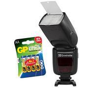 quadralite stroboss 60 C Speedlight Nombre guide N.G. 60 E-TTL II HSS pour Canon + 4 piles AA GP Ultra Plus