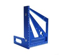 Quadrant carré en aluminium usiné CNC - Outil de mesure multi-angles de précision avec échelle gravée claire pour le travail du bois et la disposition professionnelle du métal (bleu)