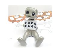 (Quadrate blanc) votre anxiété est une houe couchée Robot Figurine Art jouets poupée modèle décoration