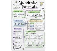 Quadratic Function Poster Discriminant Roots Factoring Canvas Print | canvas supports homework help and graphing practice(Framed,08x12inch(20x30cm))