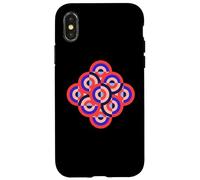 Quadrature quadrillée du Cercle Rouge, Bleu, Rose Coque pour iPhone X/XS