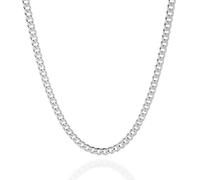 QUADRI - Collier en Argent 925 - élégant Chaîne Cubaine à Facettes pour Homme Femme Largeur du Maillon 5 mm - Longueur 51 cm - Certifié Made in Italy