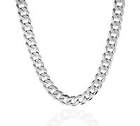 QUADRI - Collier en argent 925 Extra Brillant - élégant avec Chaîne Cubaine à Facettes pour Homme Femme Largeur du Maillon 10 mm - Longueur 51 cm - Certifié Made in Italy