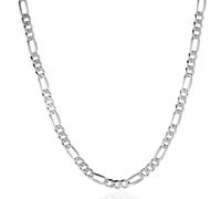 QUADRI - Collier Homme or Femme en Argent 925 - Chaîne Figaro Largeur du Maillon 5 mm - Cadeau Coffret de luxe - Longueur collier 51 cm - Bijoux Homme