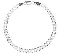 QUADRI - Élégant bracelet en argent 925 chaîne gravée modèle cubain pour femme homme - largeur 5 mm - longueur de 18 à 20,30 cm - Certifié Made in Italy, 19 cm, Métal, Aucune pierre précieuse.