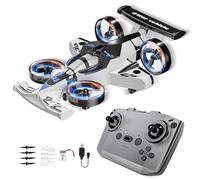 Quadricoptère RC 2-en-1 Terrain et Air avec Rotation à 360° & Mode sans Tête, Avion Télécommandé pour Noël, Anniversaire, Jouets pour Enfants, Garçons, Débutants et Adultes