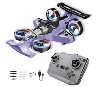 Quadricoptère RC 2-en-1 Terrain et Air avec Rotation à 360° & Mode sans Tête, Avion Télécommandé pour Noël, Anniversaire, Jouets pour Enfants, Garçons, Débutants et Adultes