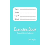 Quadrille notebook, Grid notebook, Math exercise book - 200 pages