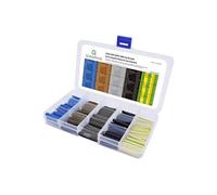 Quadrios 1812CA007 Assortiment de gaines thermorétractables noir, marron, gris, bleu, vert-jaune Tau