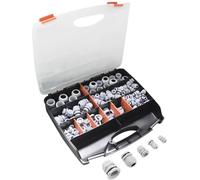 Quadrios GmbH Assortiment de presse-étoupes 224 pièces (métrique, couleur gris) IP68 RoHS REACH dans coffret professionnel qualité industrielle