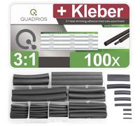 Quadrios 201711CA003 Assortiment de gaines thermorétractables noir Taux de retreint:3:1 1 set