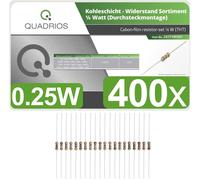 Quadrios 201711P001 201711P001 Jeu de résistances à couche carbone sortie axiale 0.25 W 5 % 400 pc(s)