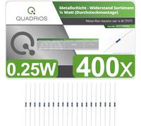 Quadrios 201711P002 201711P002 Jeu de résistances à couche métallique sortie axiale 0207 0.25 W 1 % 400 pc(s)