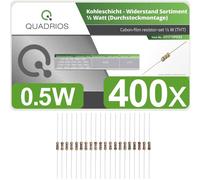 Quadrios 201711P003 201711P003 Jeu de résistances à couche carbone sortie axiale 0.5 W 5 % 400 pc(s)