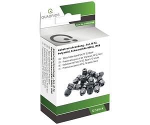 Quadrios 2102CA126 Assortiment de presse-étoupes M12 PA66 noir 1 set