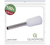 Quadrios 22C425 Embout simple d'extrémité de câble 0.5 mm² partiellement isolé blanc 1 set