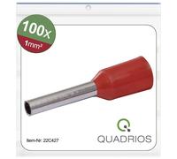 Quadrios 22C427 Embout simple d'extrémité de câble 1 mm² partiellement isolé rouge 1 set